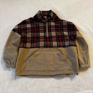 Plaid Half-Zip Pullover